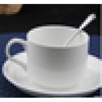 Tasse à café en céramique blanche personnalisée et soucoupe tasse à thé et petite assiette
